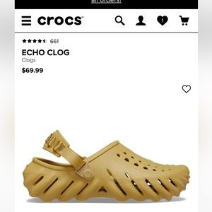Echo Crocs size 12 men/ 14 women fit like an 13/15